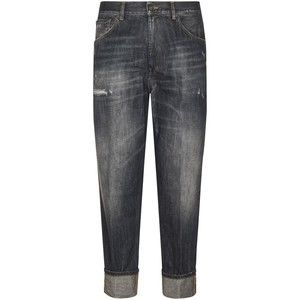 Dondup Relaxed Fit Distressed Denim Trousers With Rolled Cuffs - NWT